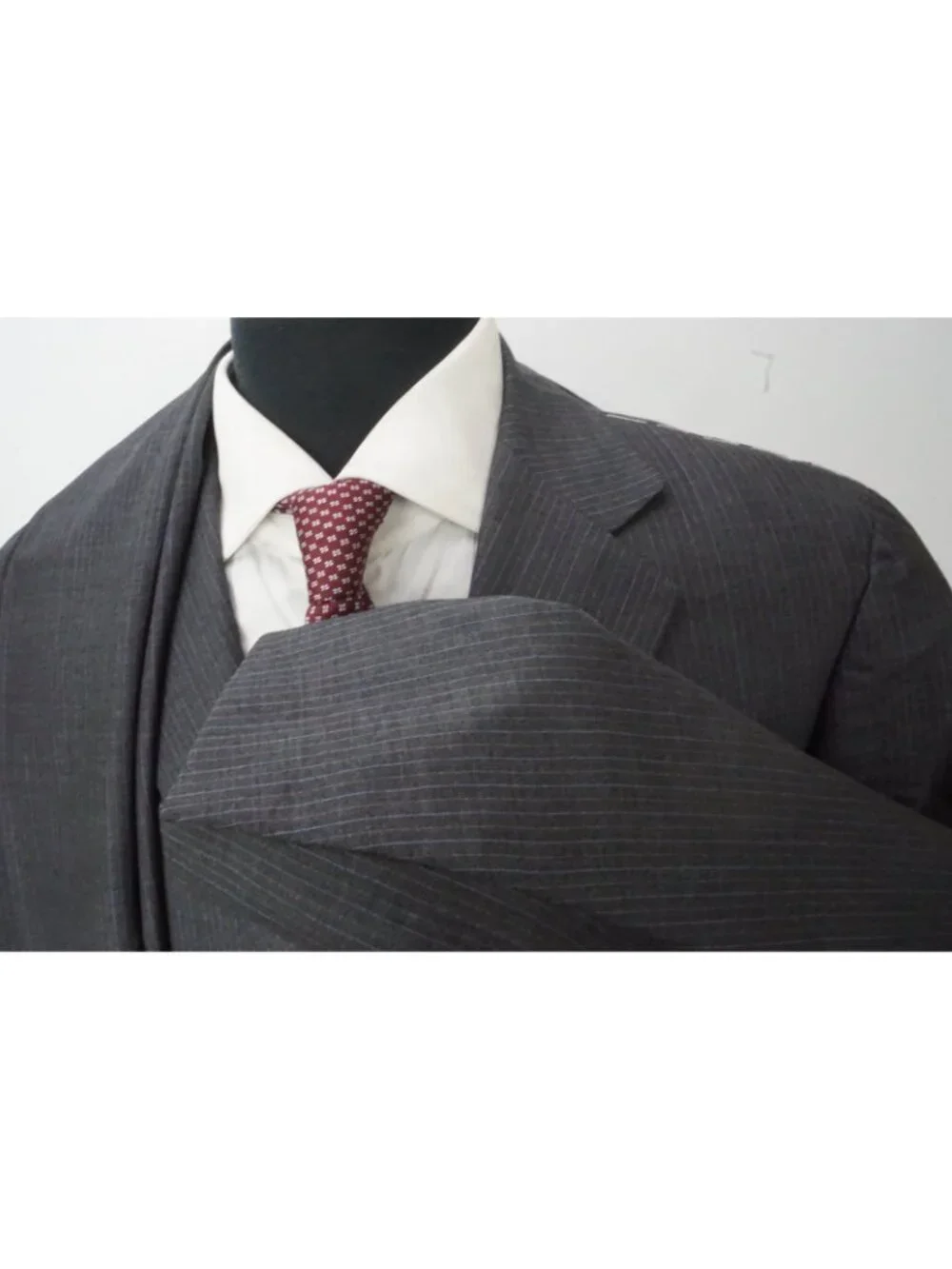 Borrelli Gray Blue Striped Cashmere Wool 2 Pc Suit Jacket Pants 42R US 52 EU NEW